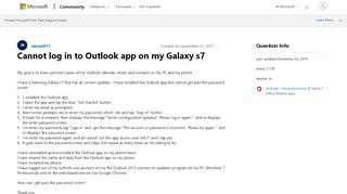 
                            5. Cannot log in to Outlook app on my Galaxy s7 - Microsoft Community