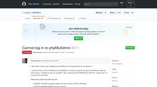 
                            6. Cannot log in to phpMyAdmin · Issue #211 · cytopia/devilbox · GitHub