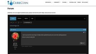
                            9. cannot log in to – Support – Curecoin.net Forum