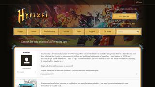 
                            6. Cannot log into minecraft after using vpn | Hypixel - Minecraft ...