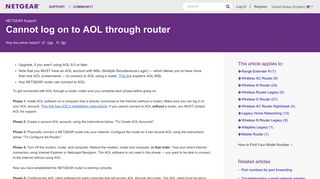 
                            12. Cannot log on to AOL through router | Answer | NETGEAR Support