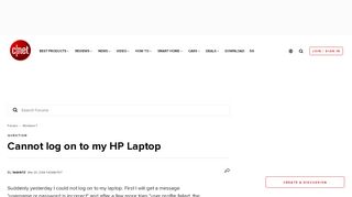 
                            8. Cannot log on to my HP Laptop - Forums - CNET