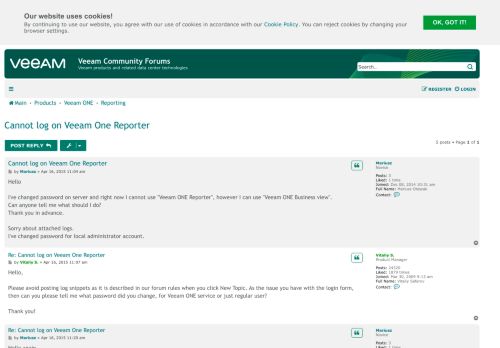 
                            5. Cannot log on Veeam One Reporter - Veeam Community Forums