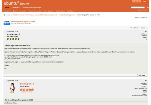 
                            2. Cannot login after update to 14.04 - Ubuntu Forums
