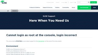 
                            8. Cannot login as root at the console, login incorrect | Support | SUSE