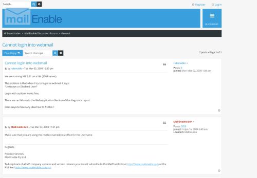 
                            12. Cannot login into webmail - forum.mailenable.com