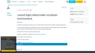 
                            9. cannot login mbed under vm player environment - Question | Mbed