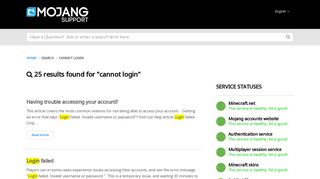 
                            7. cannot login - Mojang | Search Results