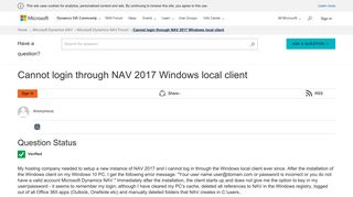 
                            5. Cannot login through NAV 2017 Windows local client - Microsoft ...