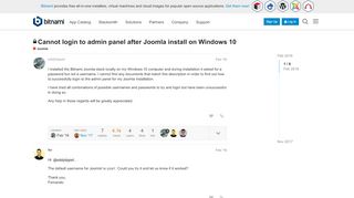 
                            1. Cannot login to admin panel after Joomla install on Windows 10 ...