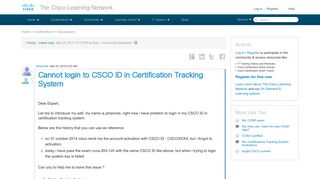 
                            3. Cannot login to CSCO ID in Certification Tracking System - 82771 ...