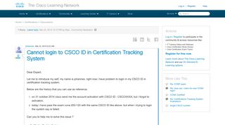 
                            7. Cannot login to CSCO ID in Certification Tracking System - ...