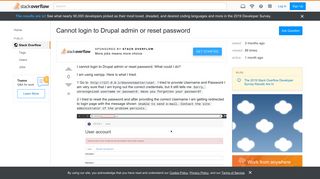 
                            8. Cannot login to Drupal admin or reset password - Stack Overflow