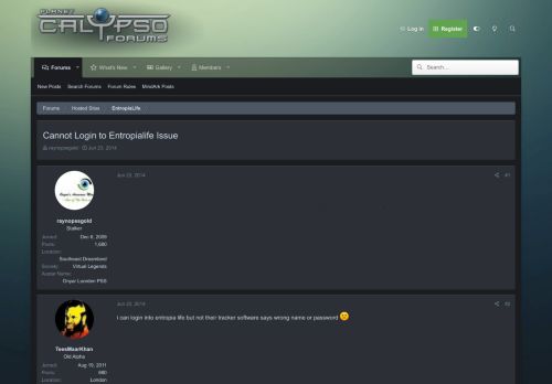 
                            2. Cannot Login to Entropialife Issue - Planet Calypso Forum