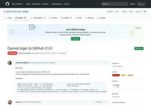 
                            2. Cannot login to GitHub · Issue #586 · github-for-unity/Unity · GitHub