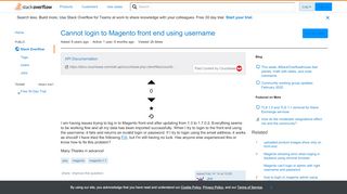 
                            4. Cannot login to Magento front end using username - Stack Overflow