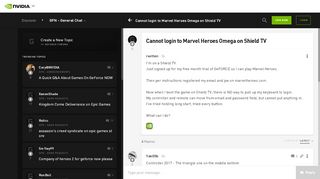 
                            7. Cannot login to Marvel Heroes Omega on Shield TV - GeForce Forums