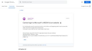 
                            10. Cannot login to Microsoft`s MSDN forum website - Google Product Forums