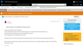 
                            4. Cannot login to my Swbell.net email account - AT&T Community