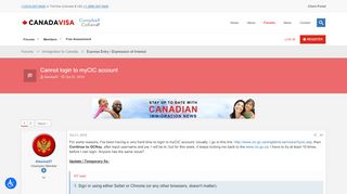 
                            12. Cannot login to myCIC account - Canadavisa.com