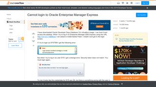 
                            1. Cannot login to Oracle Enterprise Manager Express - Stack Overflow