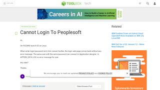 
                            7. Cannot Login To Peoplesoft - IT Toolbox