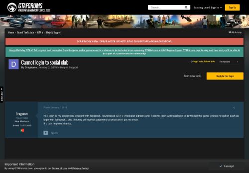 
                            7. Cannot login to social club - Help & Support - GTAForums