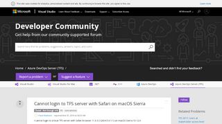 
                            10. Cannot login to TFS server with Safari on macOS Sierra - Developer ...