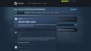 
                            4. cannot login uplay :: Tom Clancy's Ghost Recon® Wildlands General ...