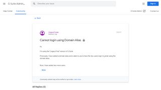 
                            12. Cannot login using Domain Alias - Google Product Forums