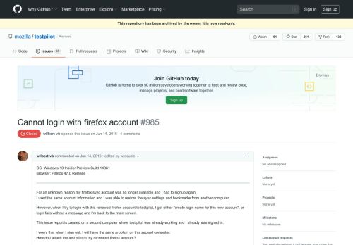 
                            9. Cannot login with firefox account · Issue #985 · mozilla/testpilot · GitHub