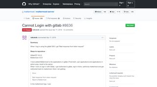 
                            10. Cannot Login with gitlab · Issue #8636 · mattermost/mattermost-server ...