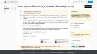 
                            8. Cannot login with Microsoft Edge (Windows 10 browser) - Meta Stack ...