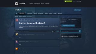 
                            2. Cannot Login with steam? :: VRChat Technical Support