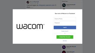 
                            10. Cannot logon to inkspace.wacom.com 3 days....... - Facebook