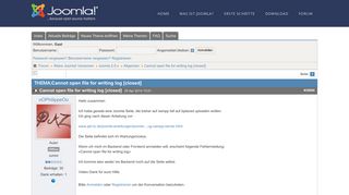 
                            10. Cannot open file for writing log [closed] - Joomla Forum - Hilfe ...