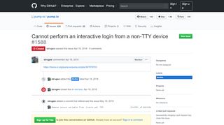 
                            7. Cannot perform an interactive login from a non-TTY device · Issue ...