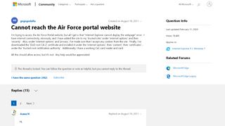 
                            8. Cannot reach the Air Force portal website - Microsoft Community