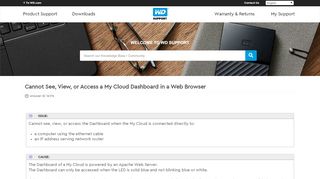 
                            12. Cannot See, View, or Access a My Cloud Dashboard in ... - WD Support