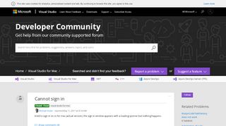 
                            6. Cannot sign in - Developer Community