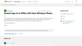 
                            4. Cannot sign in to Office 365 from Windows Phone - Microsoft Community