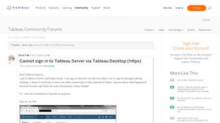 
                            2. Cannot sign in to Tableau Server via Tableau De... |Tableau ...