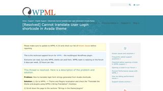 
                            13. Cannot translate User Login shortcode in Avada theme - WPML