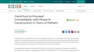
                            7. CannTrust to Proceed Immediately with Phase III Construction in ...