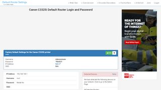 
                            1. Canon C3325i Default Router Login and Password - Clean CSS