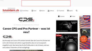 
                            7. Canon CPS und Pro Partner – was ist neu? - fotointern.ch ...