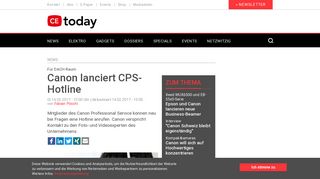 
                            9. Canon lanciert CPS-Hotline | CEToday