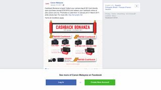 
                            10. Canon Malaysia - Cashback Bonanza is back! Collect your... | Facebook