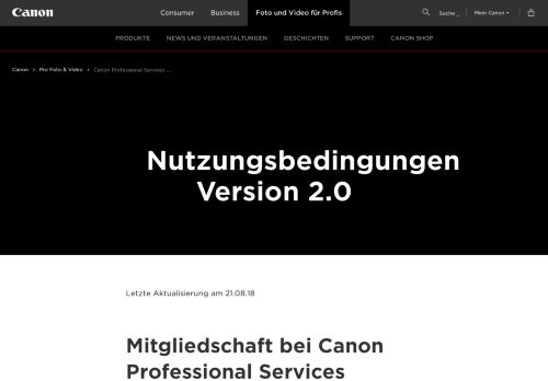 
                            2. Canon Professional Services (CPS) Geschäftsbedingungen - Canon ...