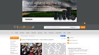 
                            4. Canon Professional Services - nowa odsłona programu - Swiatobrazu.pl